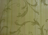 Ashford House Gold and Camel Leaf Scroll Wallpaper - YV9055