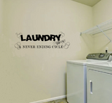 "Laundry a never ending cycle" Wall Sticker Vinyl Sticker